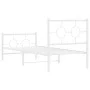 Metal bed frame with headboard and footboard white 75x190 cm by vidaXL, Beds and slatted bases - Ref: Foro24-376283, Price: 6...