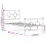 Metal bed frame with headboard and footboard white 75x190 cm by vidaXL, Beds and slatted bases - Ref: Foro24-376283, Price: 6...