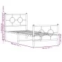 Metal bed frame with headboard and footboard white 75x190 cm by vidaXL, Beds and slatted bases - Ref: Foro24-376283, Price: 6...
