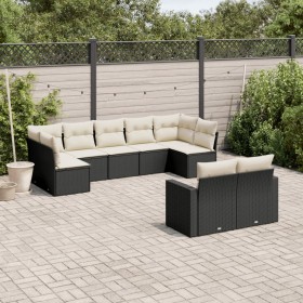 Set de sofás de jardín 8 piezas y cojines ratán sintético negro by vidaXL, Modular outdoor sofas - Ref: Foro24-3251753, Price...