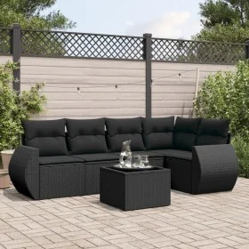 Set de sofás de jardín 6 piezas y cojines ratán sintético negro by vidaXL, Garden sets - Ref: Foro24-3253672, Price: 397,35 €...