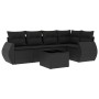 Set de sofás de jardín 6 piezas y cojines ratán sintético negro by vidaXL, Garden sets - Ref: Foro24-3253672, Price: 408,63 €...
