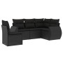 Gartenmöbel-Set 5-teilig mit schwarzen Polstern aus synthetischem Rattan von vidaXL, Gartensets - Ref: Foro24-3253702, Preis:...