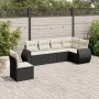 Set de sofás de jardín 6 piezas y cojines ratán sintético negro by vidaXL, Garden sets - Ref: Foro24-3253763, Price: 393,48 €...