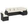 Set de sofás de jardín 6 piezas y cojines ratán sintético negro by vidaXL, Garden sets - Ref: Foro24-3253763, Price: 393,48 €...
