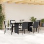 Garten-Essgruppe 7-teilig mit schwarzen Polstern aus synthetischem Rattan. von vidaXL, Gartensets - Ref: Foro24-3213490, Prei...