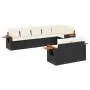 Set de sofás de jardín 8 piezas y cojines ratán sintético negro by vidaXL, Garden sets - Ref: Foro24-3259389, Price: 534,20 €...