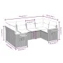 6-teiliges Gartensofa-Set und Kissen aus schwarzem Kunststoff-Rattan. von vidaXL, Gartensets - Ref: Foro24-3259501, Preis: 40...