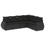 Set de sofás de jardín 6 piezas y cojines ratán sintético negro by vidaXL, Garden sets - Ref: Foro24-3253742, Price: 419,27 €...