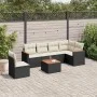 Garten-Essgruppe 7-teilig mit schwarzen Polstern aus synthetischem Rattan. von vidaXL, Gartensets - Ref: Foro24-3258423, Prei...