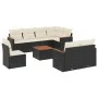 Set de sofás de jardín 8 piezas y cojines ratán sintético negro by vidaXL, Garden sets - Ref: Foro24-3258570, Price: 541,96 €...