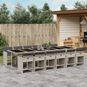 Set comedor jardín y cojines 13 pzas ratán sintético gris claro by vidaXL, Garden sets - Ref: Foro24-3211127, Price: 1,00 €, ...