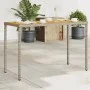 Mesa de jardín superficie de madera ratán PE gris 115x54x74 cm by vidaXL, Garden tables - Ref: Foro24-365076, Price: 79,62 €,...