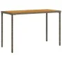 Mesa de jardín superficie de madera ratán PE gris 115x54x74 cm by vidaXL, Garden tables - Ref: Foro24-365076, Price: 79,62 €,...