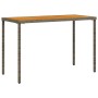 Mesa de jardín superficie de madera ratán PE gris 115x54x74 cm by vidaXL, Garden tables - Ref: Foro24-365076, Price: 70,77 €,...