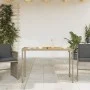Mesa de jardín superficie de madera ratán PE gris 115x54x74 cm by vidaXL, Garden tables - Ref: Foro24-365076, Price: 79,62 €,...