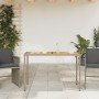Mesa de jardín superficie de madera ratán PE gris 115x54x74 cm by vidaXL, Garden tables - Ref: Foro24-365076, Price: 70,77 €,...