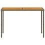 Mesa de jardín superficie de madera ratán PE gris 115x54x74 cm by vidaXL, Garden tables - Ref: Foro24-365076, Price: 79,62 €,...