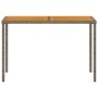 Mesa de jardín superficie de madera ratán PE gris 115x54x74 cm by vidaXL, Garden tables - Ref: Foro24-365076, Price: 70,77 €,...