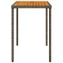 Mesa de jardín superficie de madera ratán PE gris 115x54x74 cm by vidaXL, Garden tables - Ref: Foro24-365076, Price: 79,62 €,...