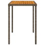 Mesa de jardín superficie de madera ratán PE gris 115x54x74 cm by vidaXL, Garden tables - Ref: Foro24-365076, Price: 70,77 €,...