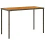 Mesa de jardín superficie de madera ratán PE gris 115x54x74 cm by vidaXL, Garden tables - Ref: Foro24-365076, Price: 79,62 €,...