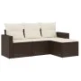 Set de sofás de jardín 4 pzas y cojines ratán sintético marrón by vidaXL, Garden sets - Ref: Foro24-3218863, Price: 257,25 €,...