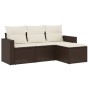 Set de sofás de jardín 4 pzas y cojines ratán sintético marrón by vidaXL, Garden sets - Ref: Foro24-3218863, Price: 248,01 €,...
