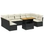 Set de sofás de jardín 10 pzas cojines ratán sintético negro by vidaXL, Garden sets - Ref: Foro24-3271455, Price: 613,41 €, D...