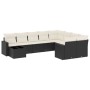 Set de sofás de jardín 10 pzas cojines ratán sintético negro by vidaXL, Modular outdoor sofas - Ref: Foro24-3251793, Price: 6...