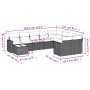 Gartensofa-Set, 10-teilig, mit schwarzen Kissen und synthetischem Rattan. von vidaXL, Modulare Sofas für den Außenbereich - R...
