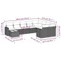Gartensofa-Set, 10-teilig, mit schwarzen Kissen und synthetischem Rattan. von vidaXL, Modulare Sofas für den Außenbereich - R...