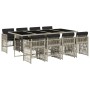 Set comedor de jardín 9 pzas cojines ratán sintético gris claro by vidaXL, Garden sets - Ref: Foro24-3210923, Price: 591,30 €...
