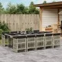 Set de comedor de jardín 11 pzas y cojines ratán sintético gris by vidaXL, Garden sets - Ref: Foro24-3210935, Price: 783,46 €...
