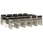 Set de comedor de jardín 11 pzas y cojines ratán sintético gris by vidaXL, Garden sets - Ref: Foro24-3210935, Price: 783,46 €...