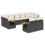 Set de sofás de jardín 8 piezas y cojines ratán sintético negro by vidaXL, Garden sets - Ref: Foro24-3259529, Price: 558,74 €...