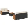 6-piece garden sofa set with black synthetic rattan cushions by vidaXL, Garden sets - Ref: Foro24-3259865, Price: 410,90 €, D...