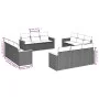 Set de sofás de jardín 12 piezas cojines ratán sintético negro by vidaXL, Garden sets - Ref: Foro24-3258234, Price: 800,54 €,...