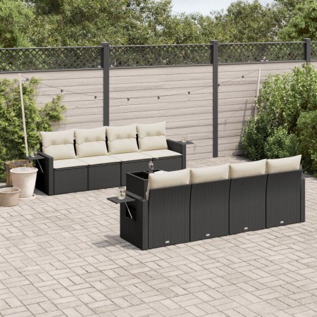 Set de sofás de jardín 8 piezas y cojines ratán sintético negro by vidaXL, Garden sets - Ref: Foro24-3252283, Price: 565,98 €...