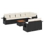 Set de sofás de jardín 8 piezas y cojines ratán sintético negro by vidaXL, Garden sets - Ref: Foro24-3256980, Price: 576,75 €...