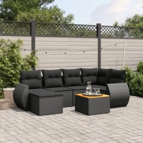 7-piece garden dining set with black synthetic rattan cushions by vidaXL, Garden sets - Ref: Foro24-3257434, Price: 438,83 €,...