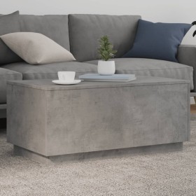Mesa de centro con luces LED gris hormigón 90x50x40 cm de vidaXL, Mesas de centro - Ref: Foro24-839878, Precio: 64,57 €, Desc...