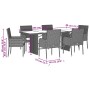 Set comedor jardín 7 pzas y cojines ratán sintético gris by vidaXL, Garden sets - Ref: Foro24-3213508, Price: 475,80 €, Disco...