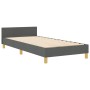 Estructura de cama con cabecera Gris oscuro 100 x 200 cm tela
