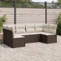 Set sofás de jardín 6 piezas y cojines ratán sintético marrón by vidaXL, Garden sets - Ref: Foro24-3217393, Price: 375,34 €, ...