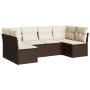 Set sofás de jardín 6 piezas y cojines ratán sintético marrón by vidaXL, Garden sets - Ref: Foro24-3217393, Price: 375,34 €, ...