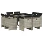 Set comedor de jardín 9 pzas cojines ratán sintético gris claro by vidaXL, Garden sets - Ref: Foro24-3210659, Price: 628,90 €...
