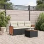 Gartensitzgruppe 4-teilig mit schwarzen Polstern aus synthetischem Rattan von vidaXL, Gartensets - Ref: Foro24-3259844, Preis...