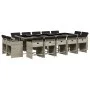 Set comedor jardín y cojines 15 pzas ratán sintético gris claro de vidaXL, Conjuntos de jardín - Ref: Foro24-3211235, Precio:...