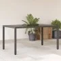 Gartentisch mit schwarzer PE-Rattan-Oberfläche aus Glas, 150x90x75 cm. von vidaXL, Gartentische - Ref: Foro24-365531, Preis: ...